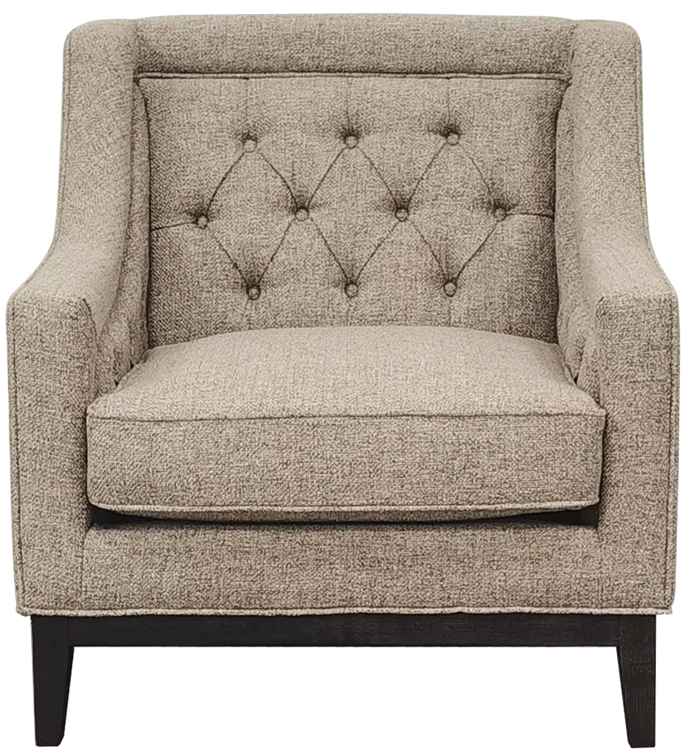 Theodore Dark Taupe Buttoned Armchair